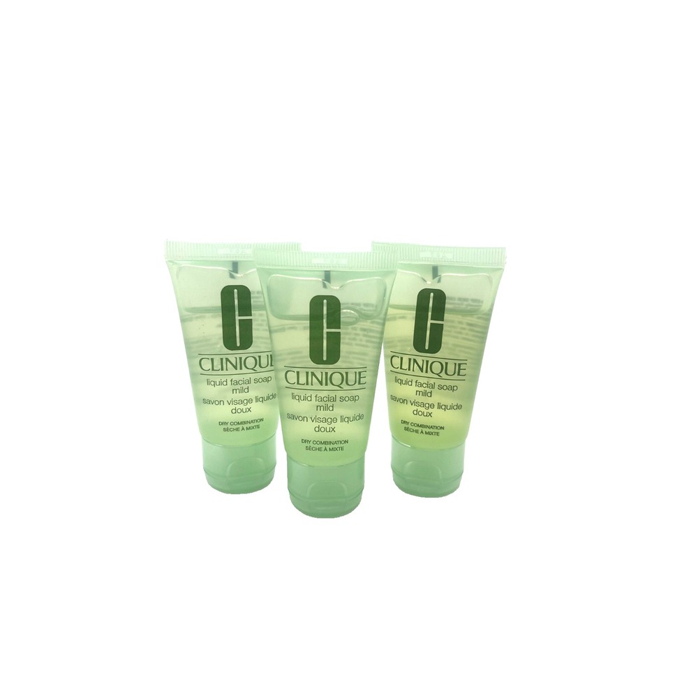 Clinique Liquid Facial Soap Mild Dry Combination Skin 1oz / 30ml x 3